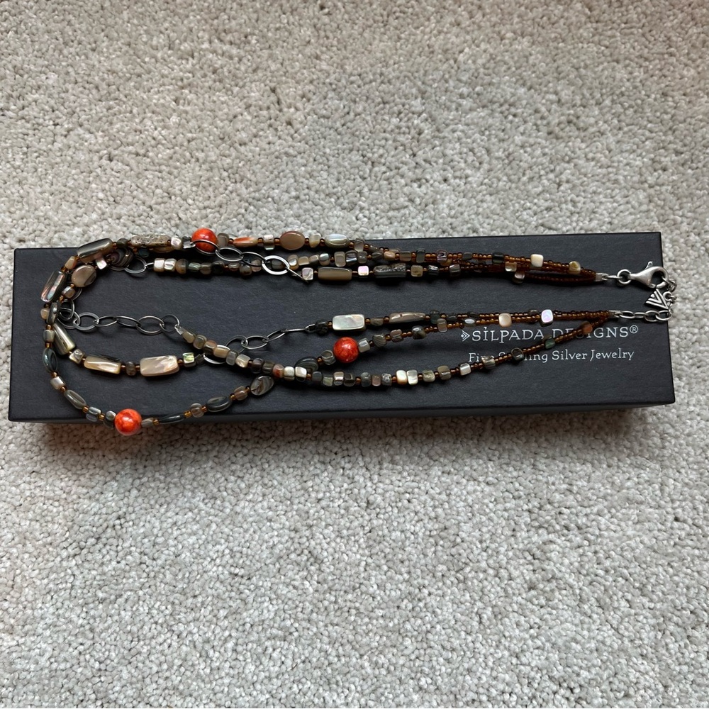 Vintage Silpada Multistrand Coral Necklace